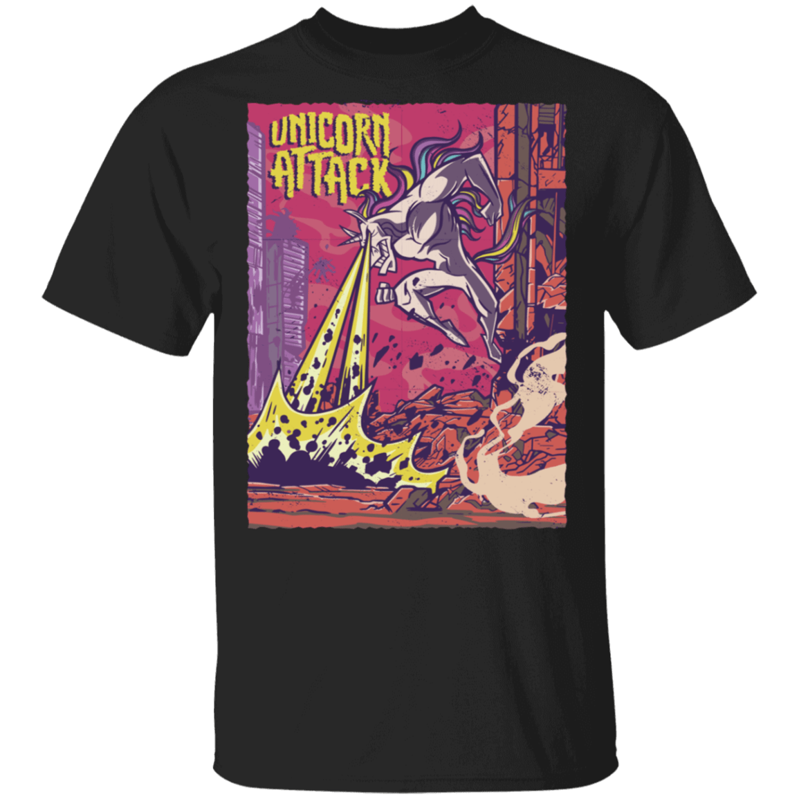 T-Shirts Black / S Unicorn Attack T-Shirt