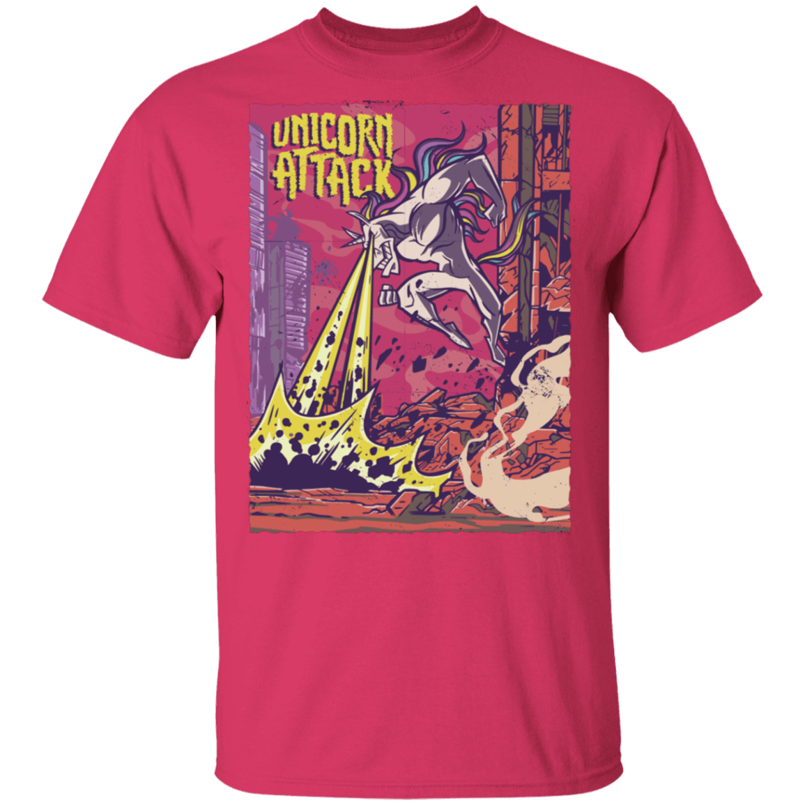 T-Shirts Heliconia / S Unicorn Attack T-Shirt
