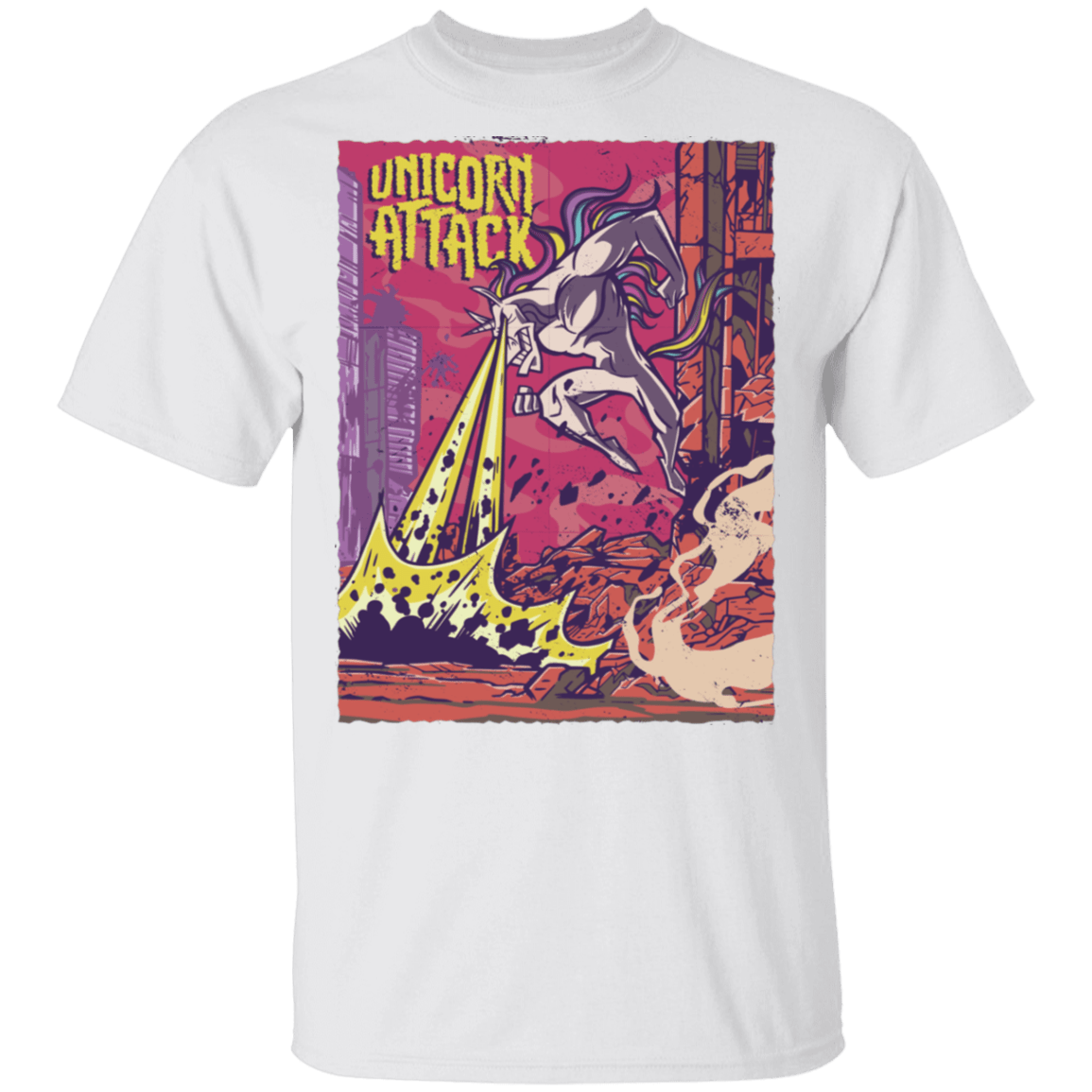 T-Shirts White / S Unicorn Attack T-Shirt