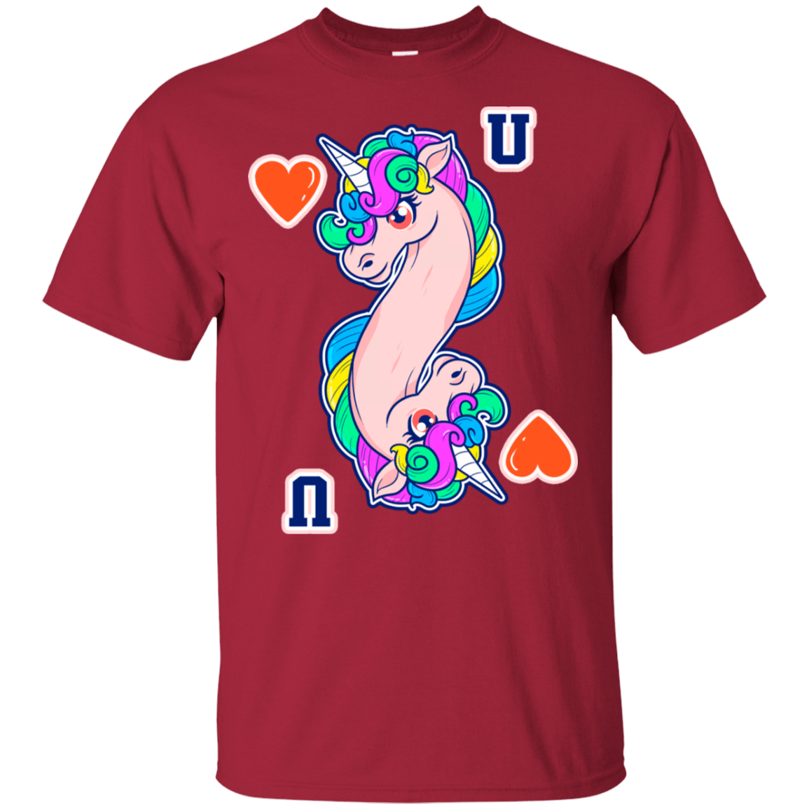 T-Shirts Cardinal / S Unicorn Card T-Shirt