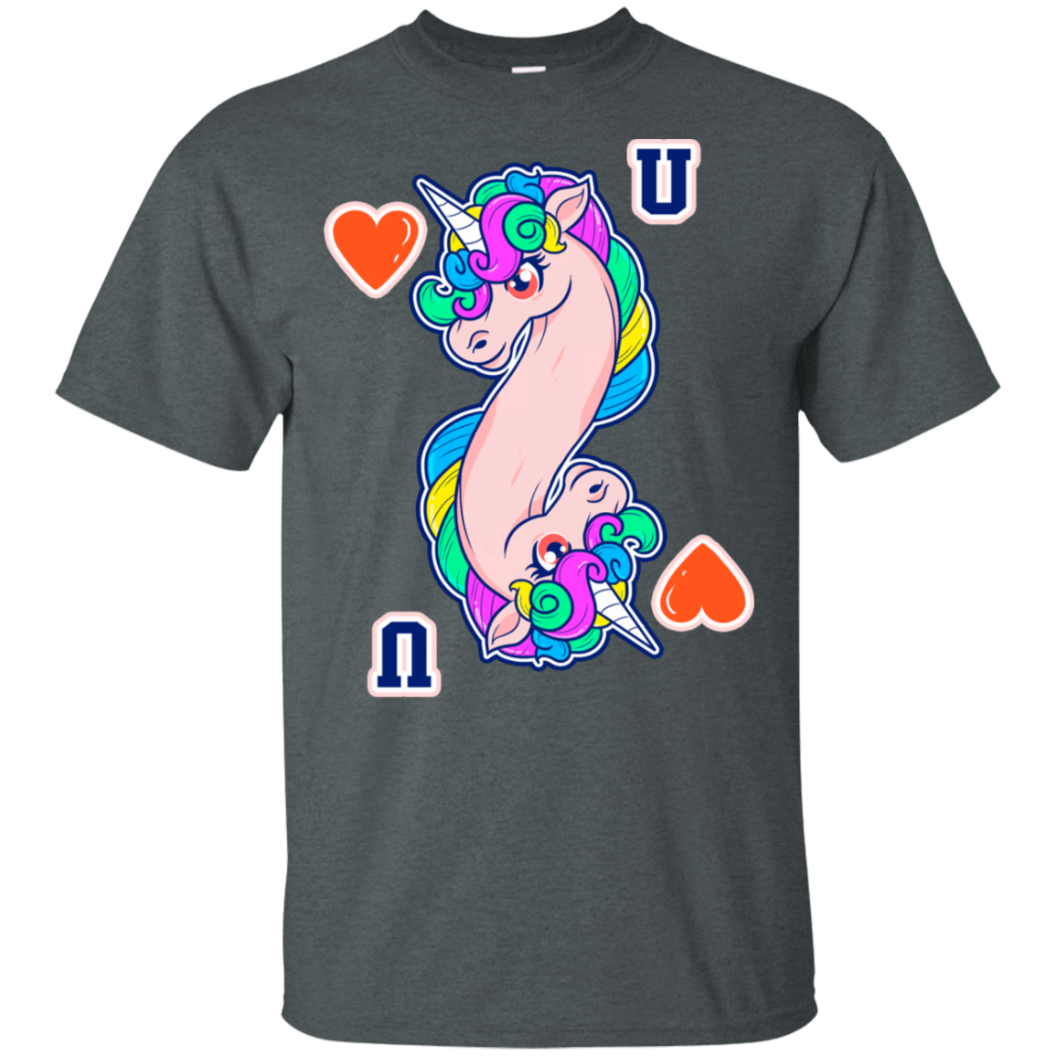 T-Shirts Dark Heather / S Unicorn Card T-Shirt