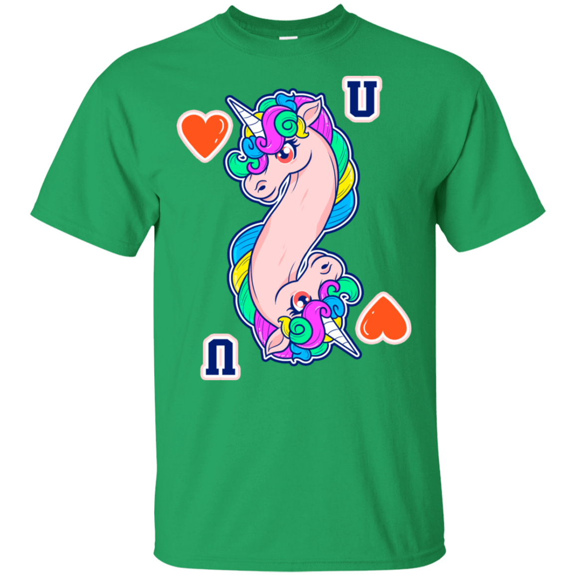 T-Shirts Irish Green / S Unicorn Card T-Shirt