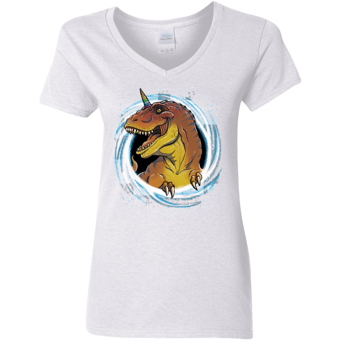 T-Shirts White / S Unicornsaurus-Rex Women's V-Neck T-Shirt