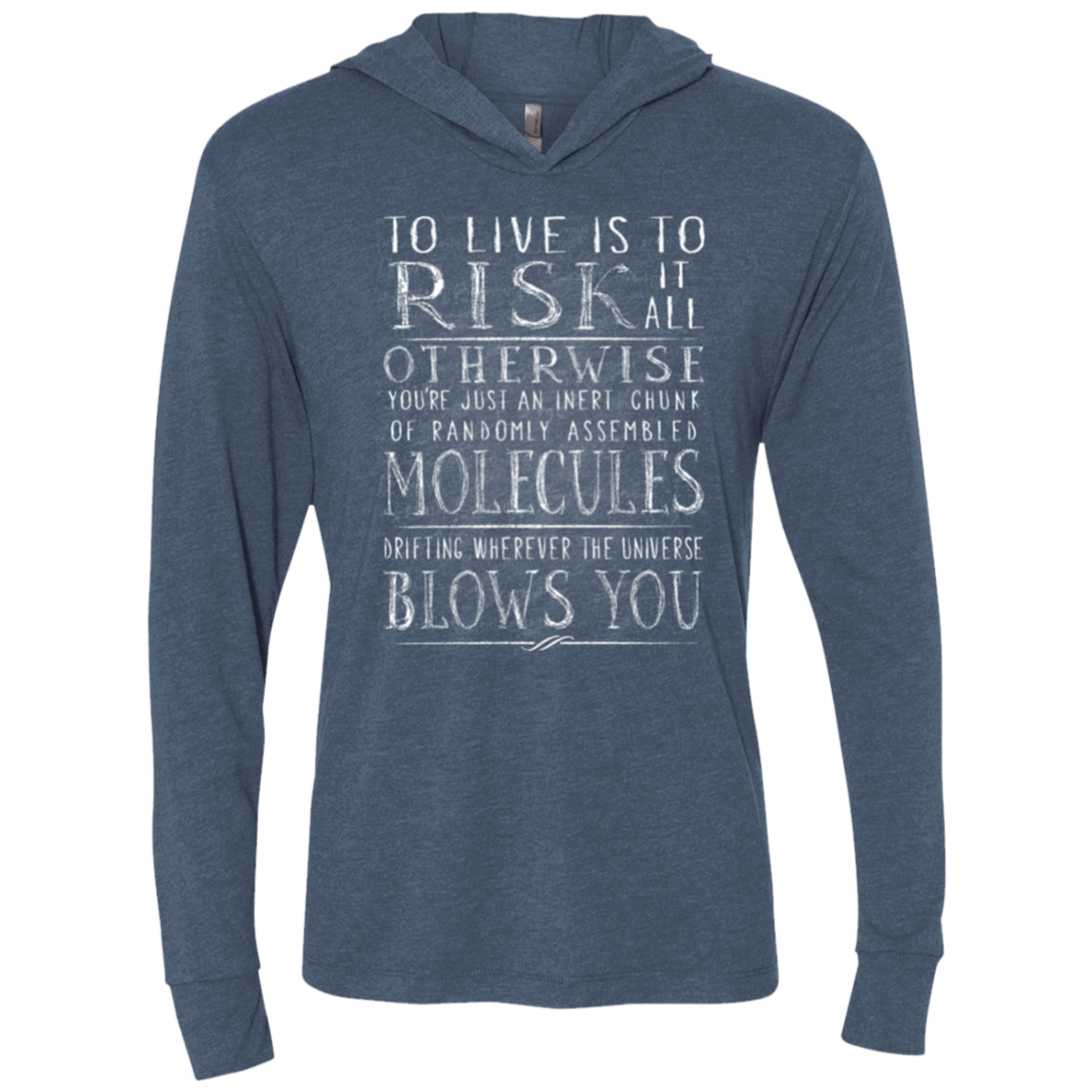 T-Shirts Indigo / X-Small Universe Blows Triblend Long Sleeve Hoodie Tee