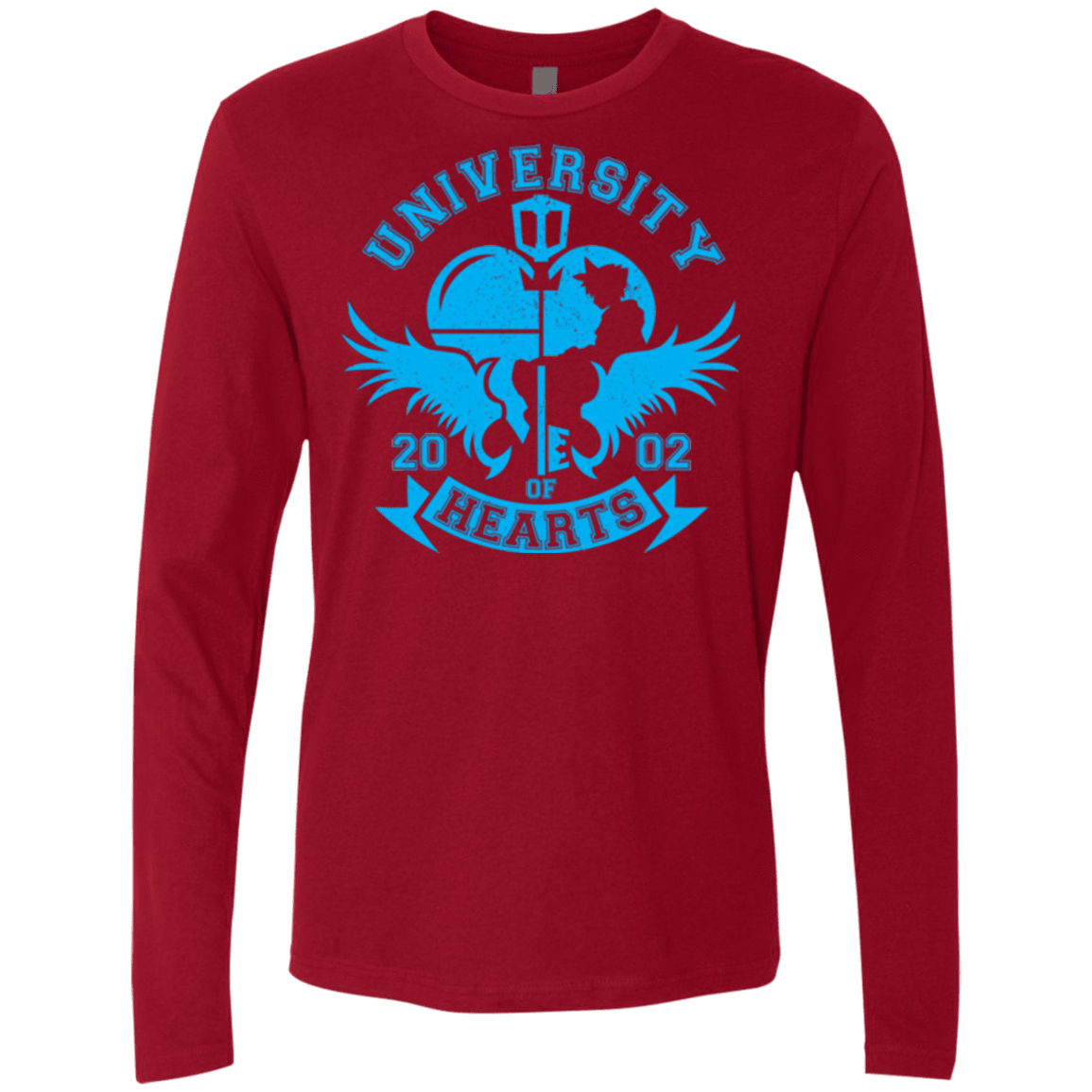 T-Shirts Cardinal / Small University of Hearts Men's Premium Long Sleeve