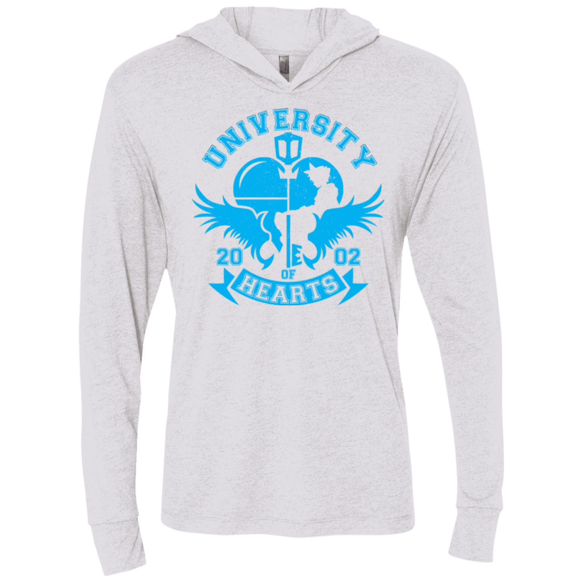 T-Shirts Heather White / X-Small University of Hearts Triblend Long Sleeve Hoodie Tee