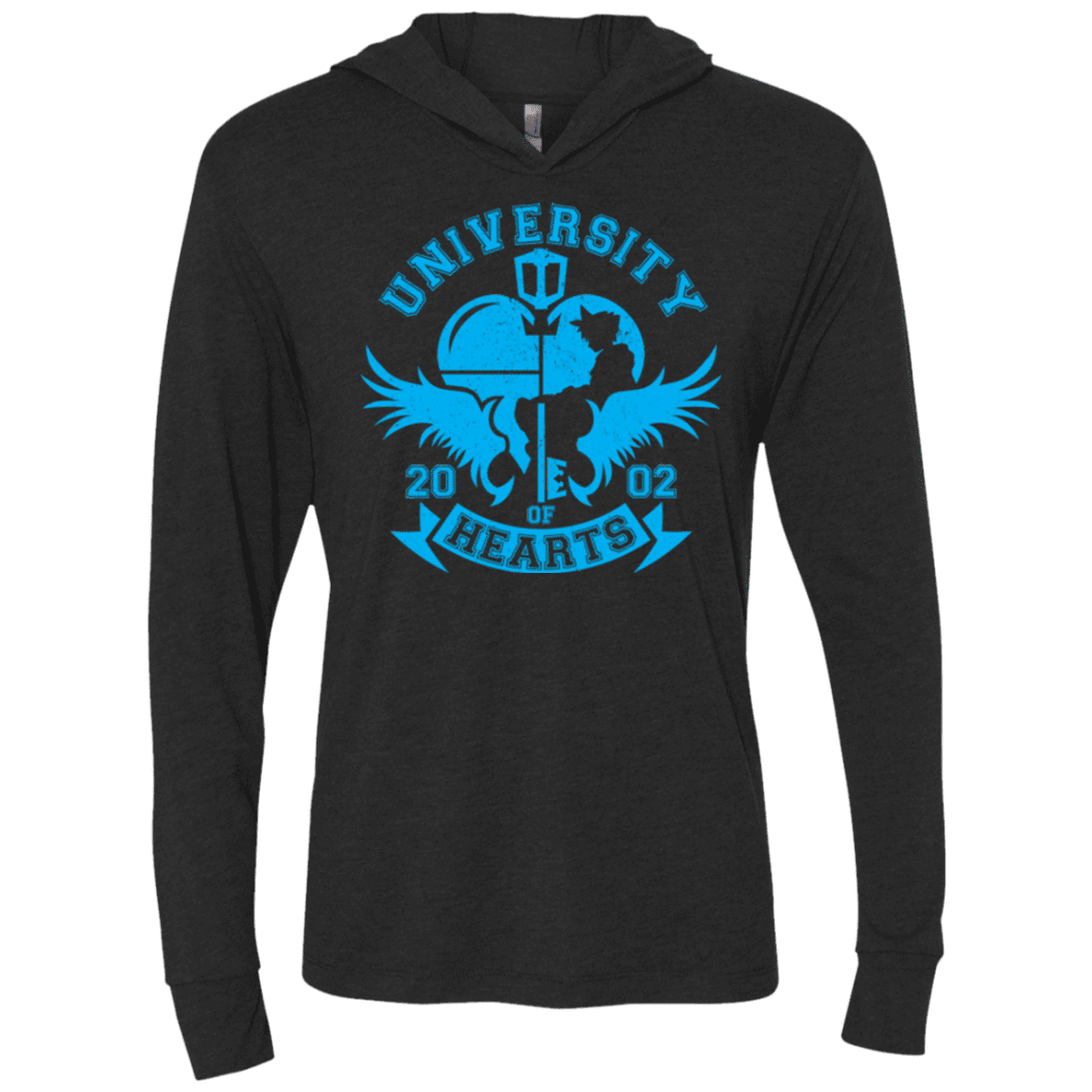 T-Shirts Vintage Black / X-Small University of Hearts Triblend Long Sleeve Hoodie Tee
