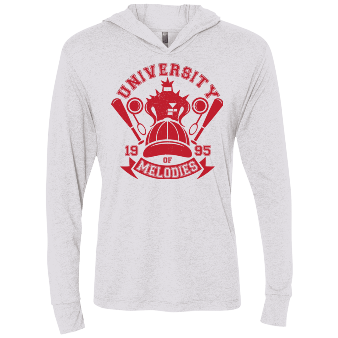 T-Shirts Heather White / X-Small University of Melodies Triblend Long Sleeve Hoodie Tee