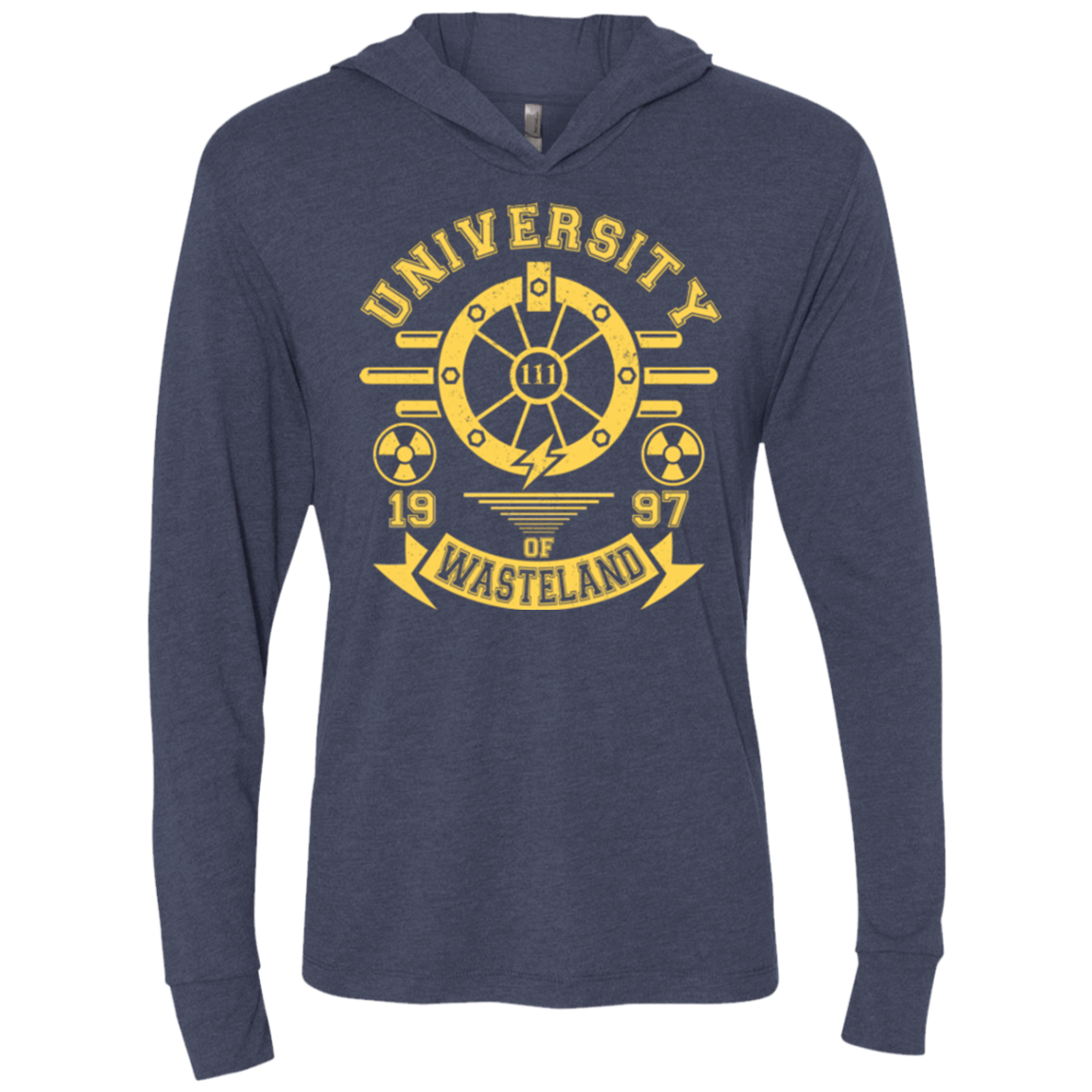 T-Shirts Vintage Navy / X-Small University of Wasteland Triblend Long Sleeve Hoodie Tee
