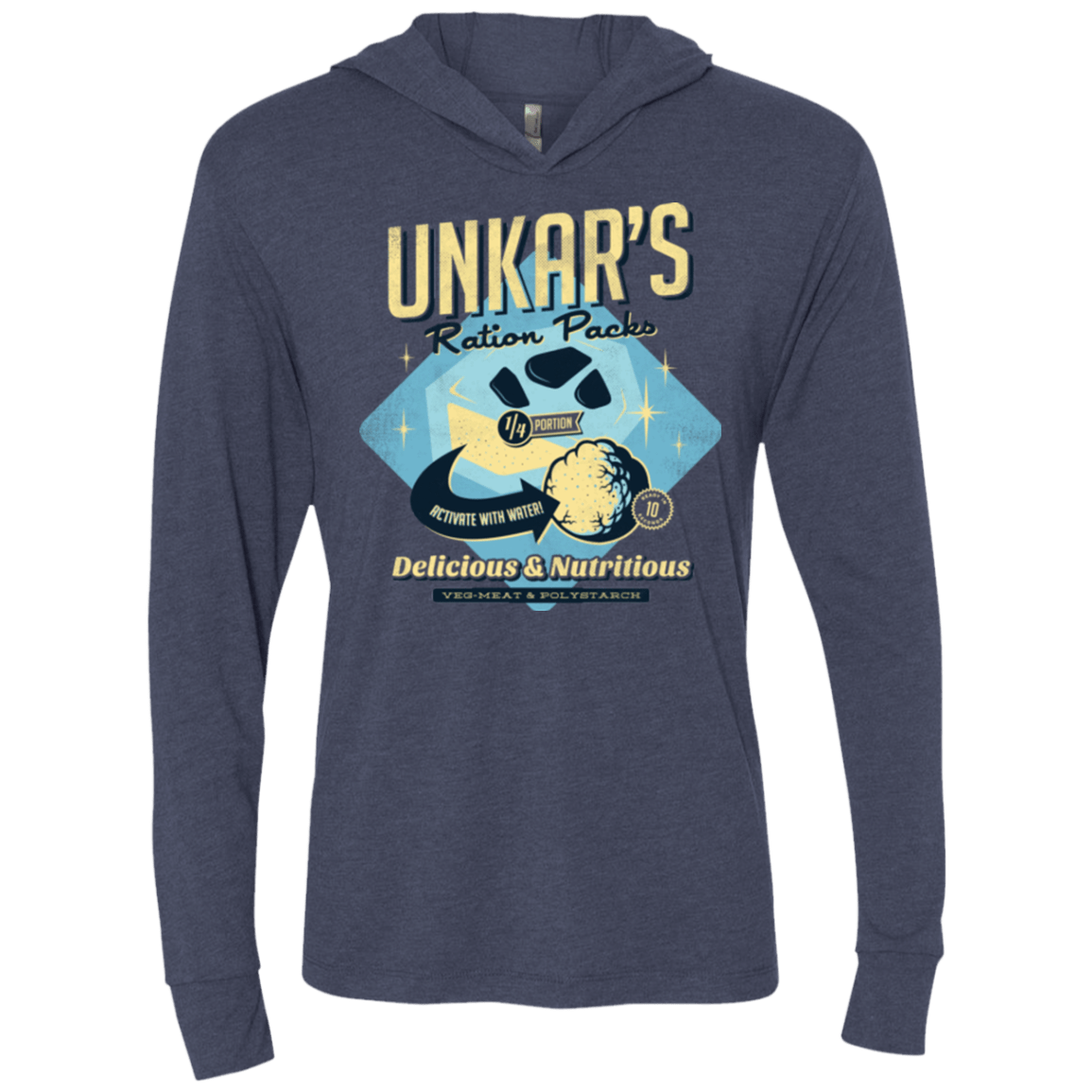 T-Shirts Vintage Navy / X-Small Unkars Ration Packs Triblend Long Sleeve Hoodie Tee