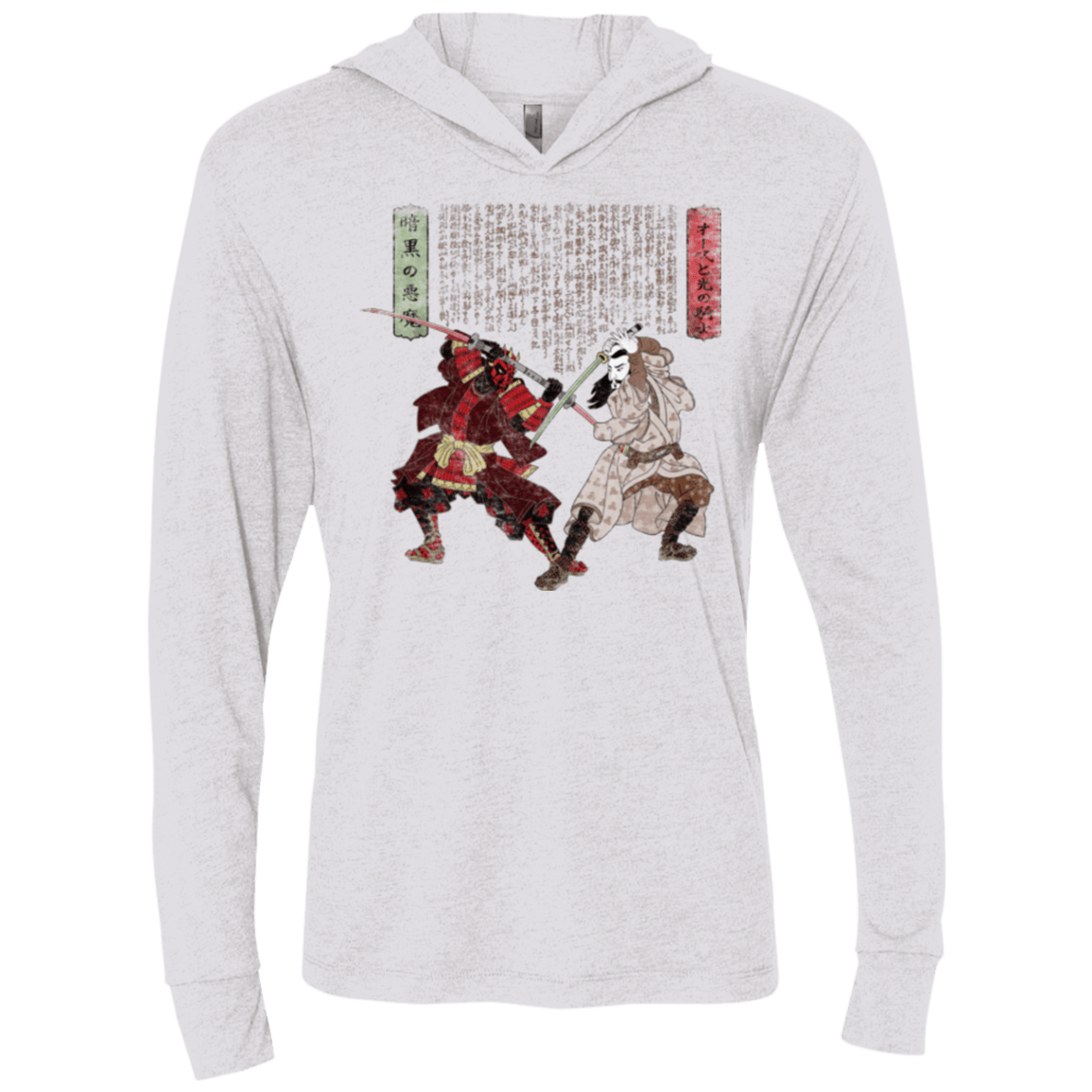 T-Shirts Heather White / X-Small Unme No Ketto Triblend Long Sleeve Hoodie Tee