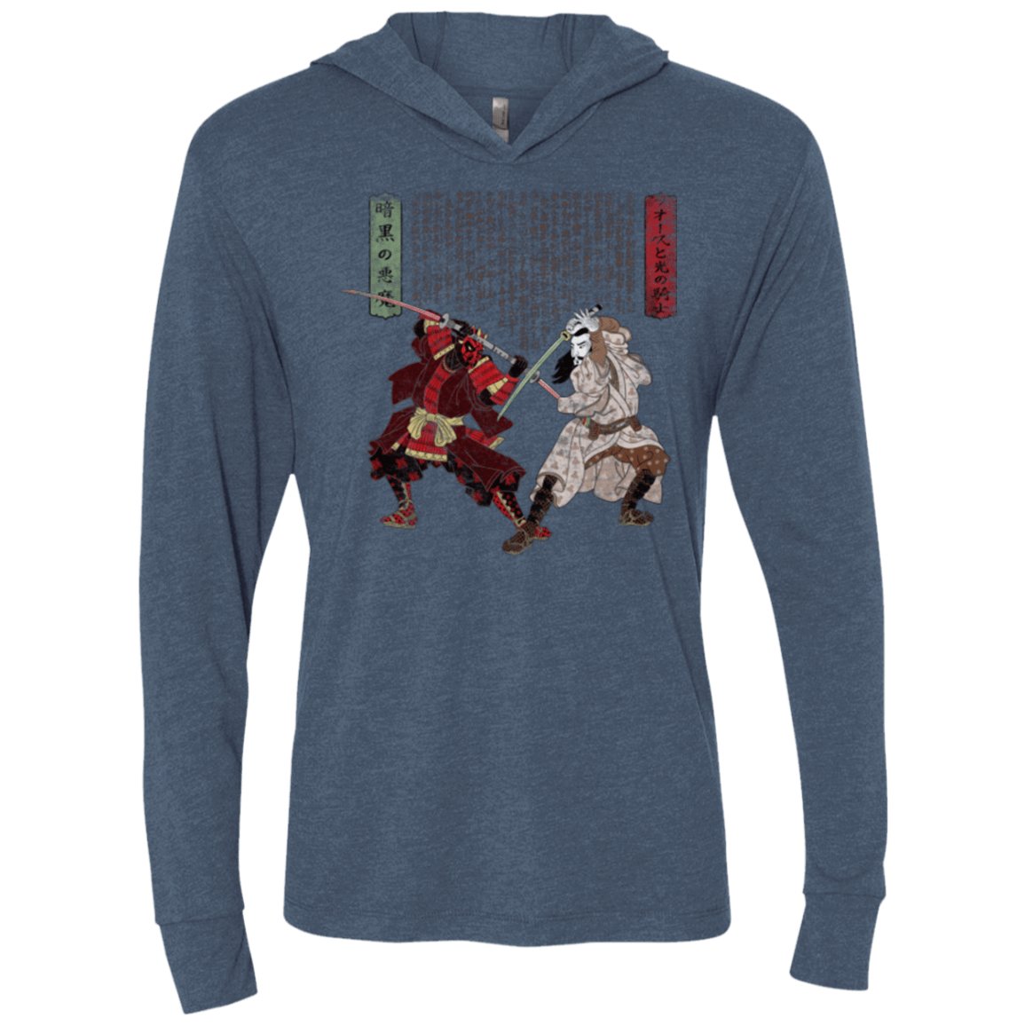 T-Shirts Indigo / X-Small Unme No Ketto Triblend Long Sleeve Hoodie Tee