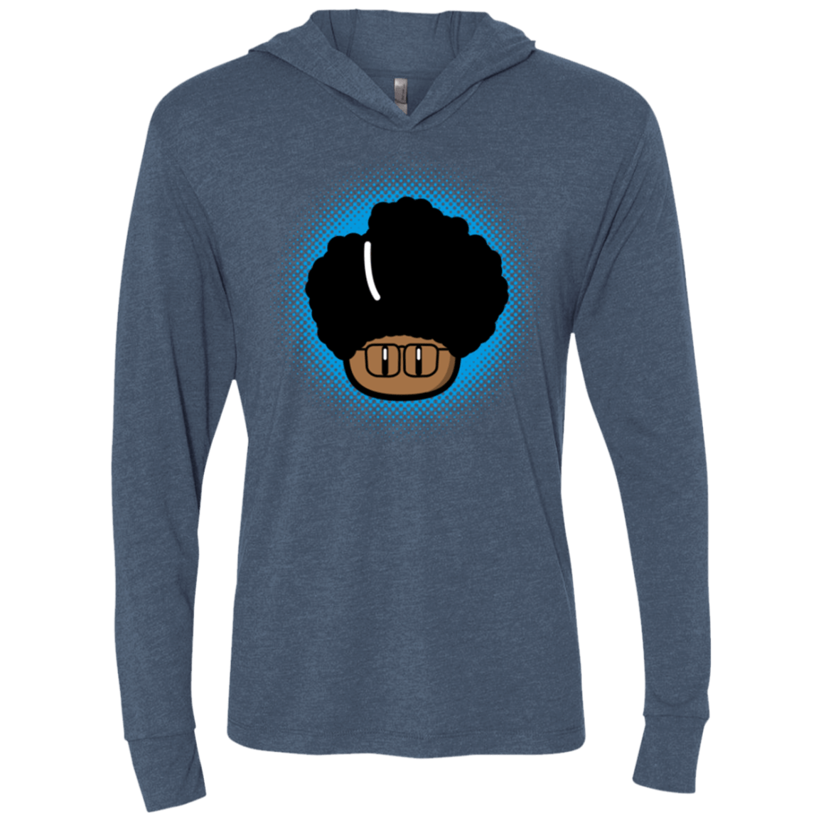 T-Shirts Indigo / X-Small Up Moss Triblend Long Sleeve Hoodie Tee