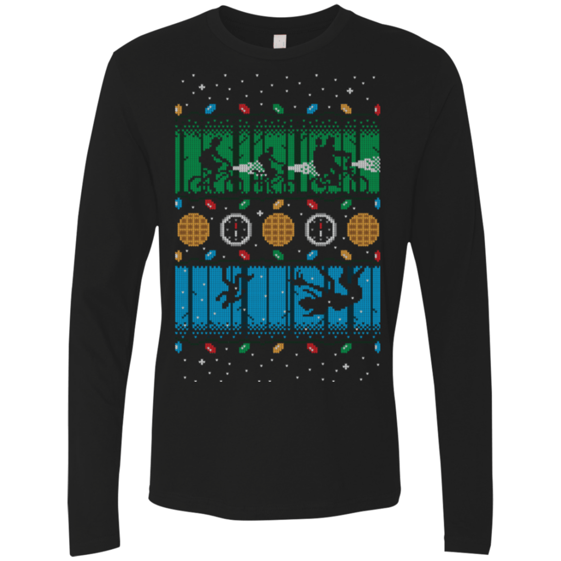 T-Shirts Black / Small Upside Down Christmas Men's Premium Long Sleeve
