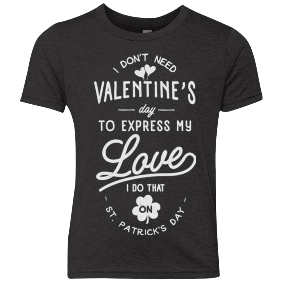 T-Shirts Vintage Black / YXS Valentine's Day Youth Triblend T-Shirt