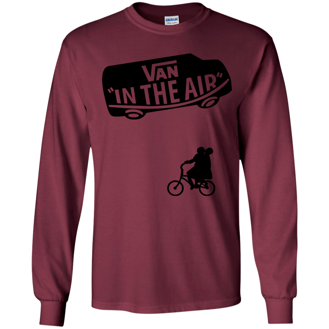 T-Shirts Maroon / YS Van in the Air Youth Long Sleeve T-Shirt