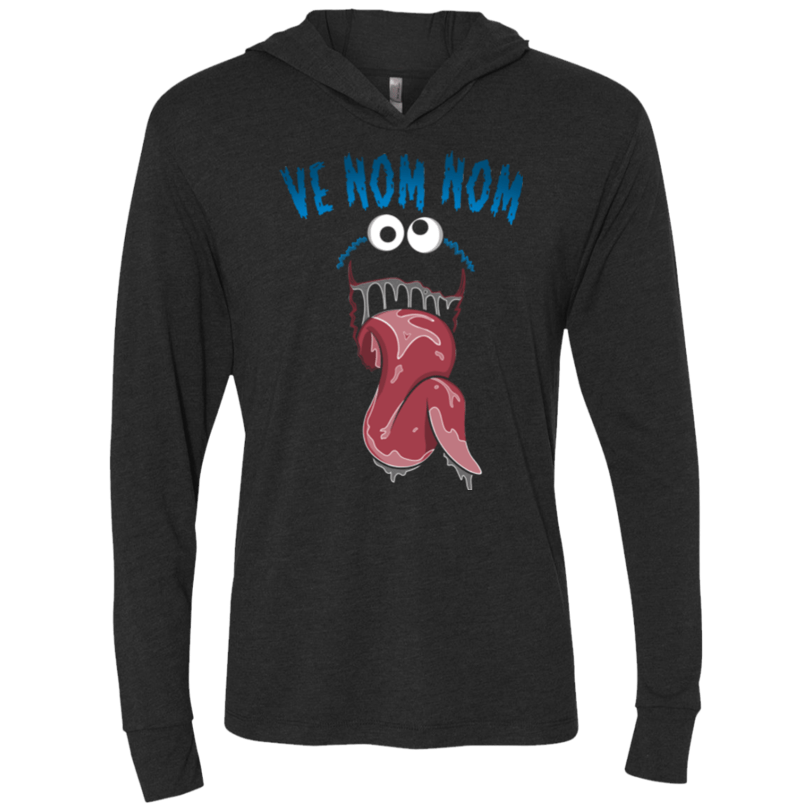 T-Shirts Vintage Black / X-Small Ve Nom Nom Triblend Long Sleeve Hoodie Tee