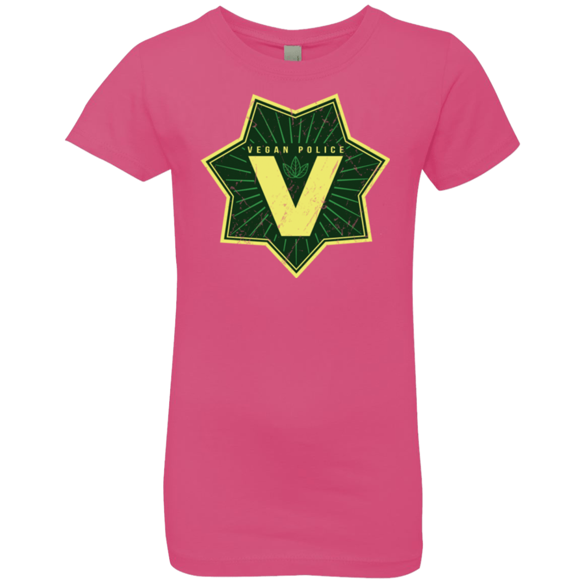 T-Shirts Hot Pink / YXS Vegan Police Girls Premium T-Shirt