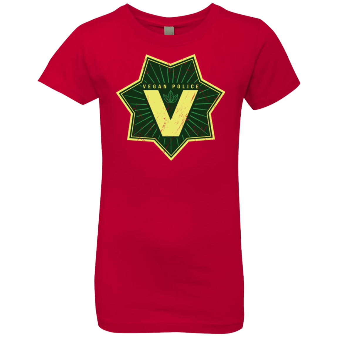 T-Shirts Red / YXS Vegan Police Girls Premium T-Shirt