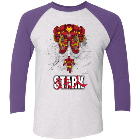 T-Shirts Heather White/Purple Rush / X-Small Veronica Men's Triblend 3/4 Sleeve