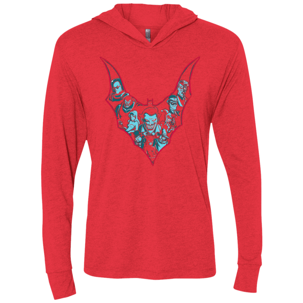 T-Shirts Vintage Red / X-Small VILLAINS SHADOWS Triblend Long Sleeve Hoodie Tee