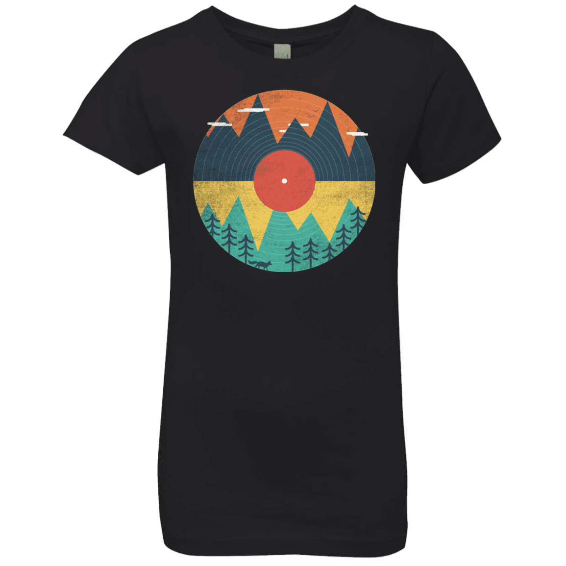 T-Shirts Black / YXS Vinyl Fox Girls Premium T-Shirt