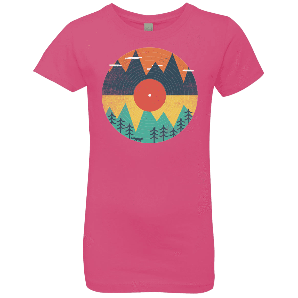 T-Shirts Hot Pink / YXS Vinyl Fox Girls Premium T-Shirt