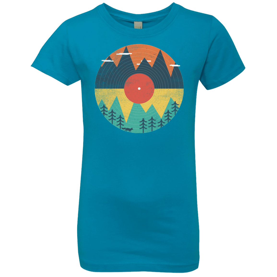 T-Shirts Turquoise / YXS Vinyl Fox Girls Premium T-Shirt