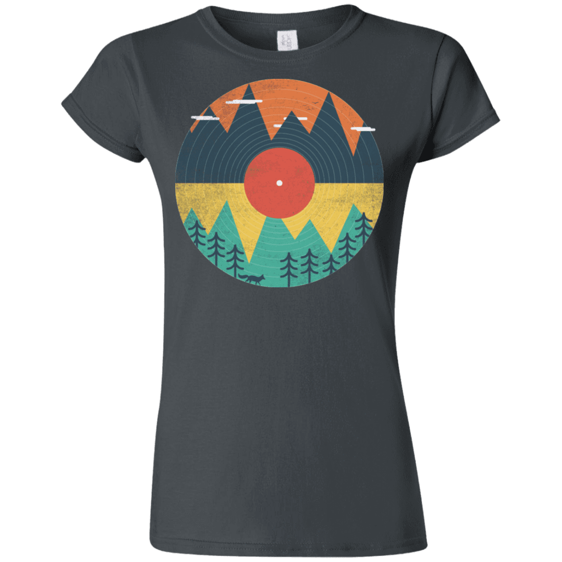 T-Shirts Charcoal / S Vinyl Fox Junior Slimmer-Fit T-Shirt