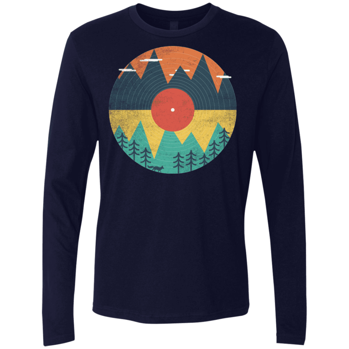 T-Shirts Midnight Navy / S Vinyl Fox Men's Premium Long Sleeve