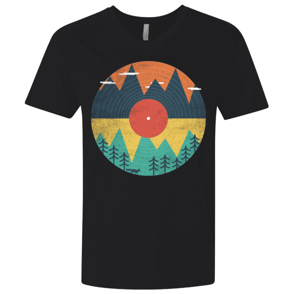 T-Shirts Black / X-Small Vinyl Fox Men's Premium V-Neck