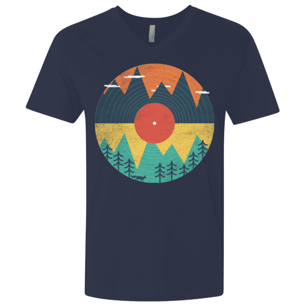 T-Shirts Midnight Navy / X-Small Vinyl Fox Men's Premium V-Neck