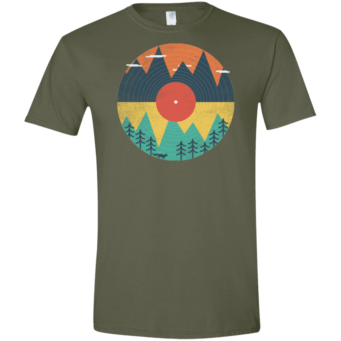 T-Shirts Military Green / S Vinyl Fox Men's Semi-Fitted Softstyle