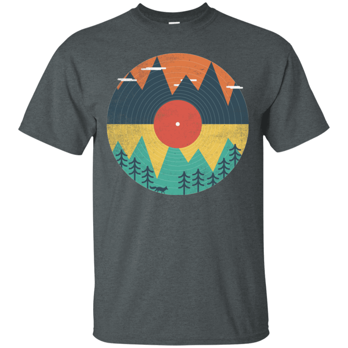T-Shirts Dark Heather / S Vinyl Fox T-Shirt