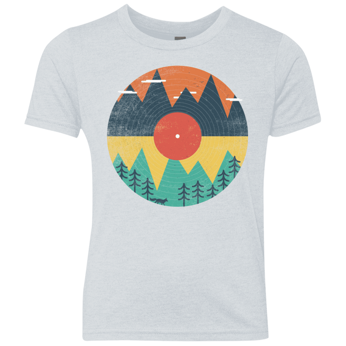 T-Shirts Heather White / YXS Vinyl Fox Youth Triblend T-Shirt