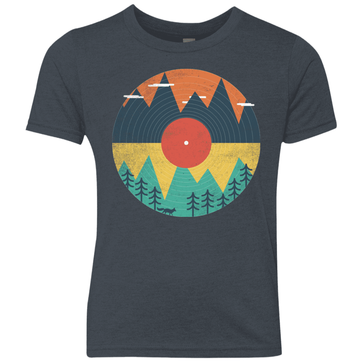 T-Shirts Vintage Navy / YXS Vinyl Fox Youth Triblend T-Shirt