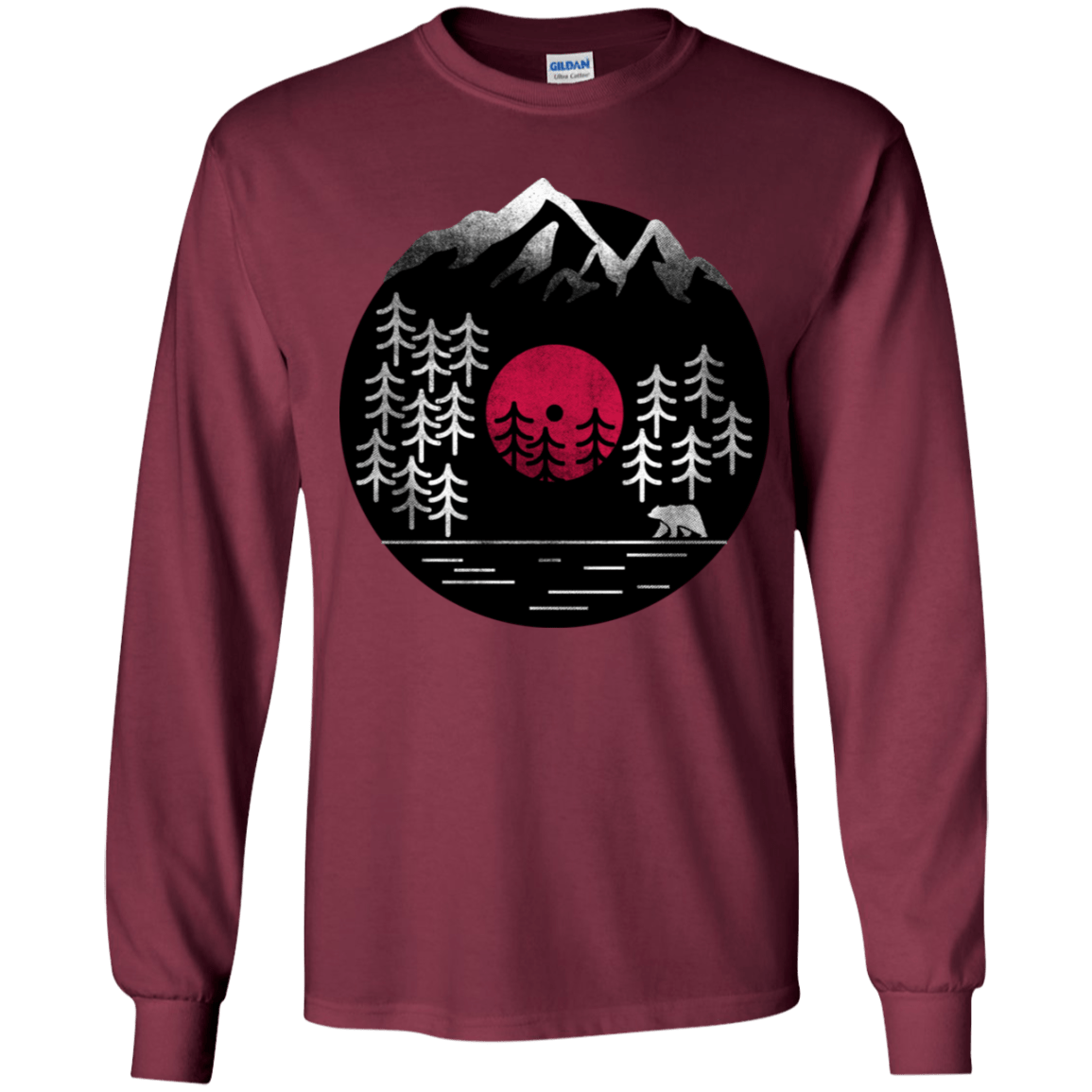 T-Shirts Maroon / YS Vinyl Nature Youth Long Sleeve T-Shirt