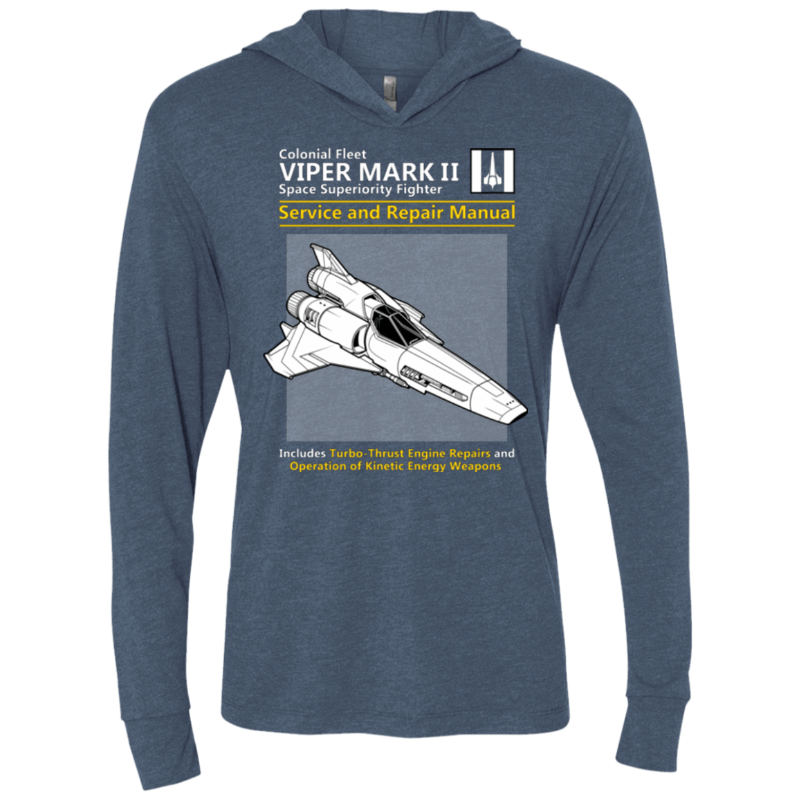 T-Shirts Indigo / X-Small VIPER SERVICE AND REPAIR MANUAL Triblend Long Sleeve Hoodie Tee