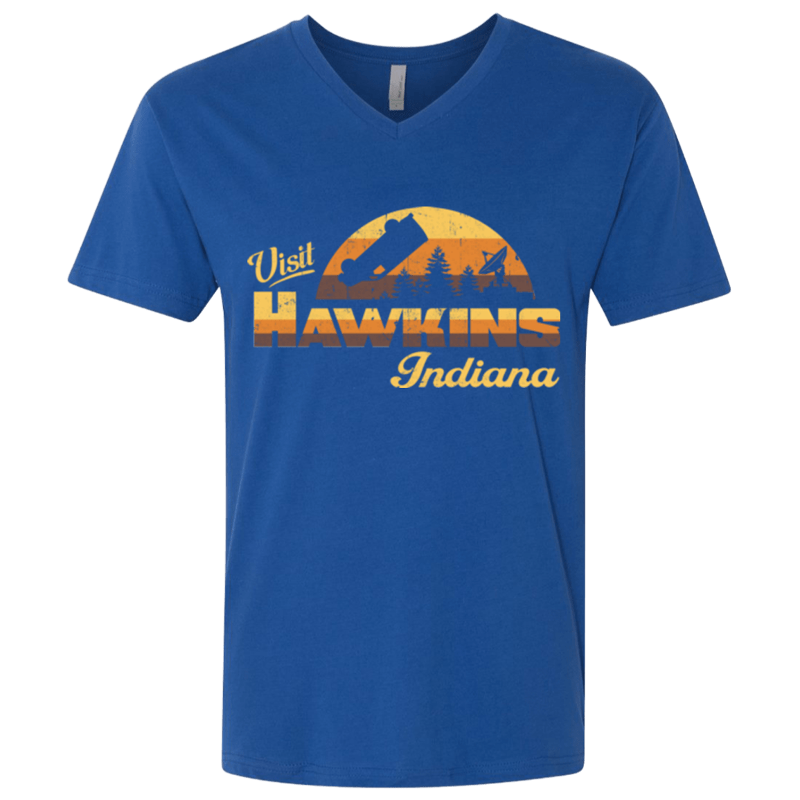 T-Shirts Royal / X-Small Visit Hawkins Men's Premium V-Neck