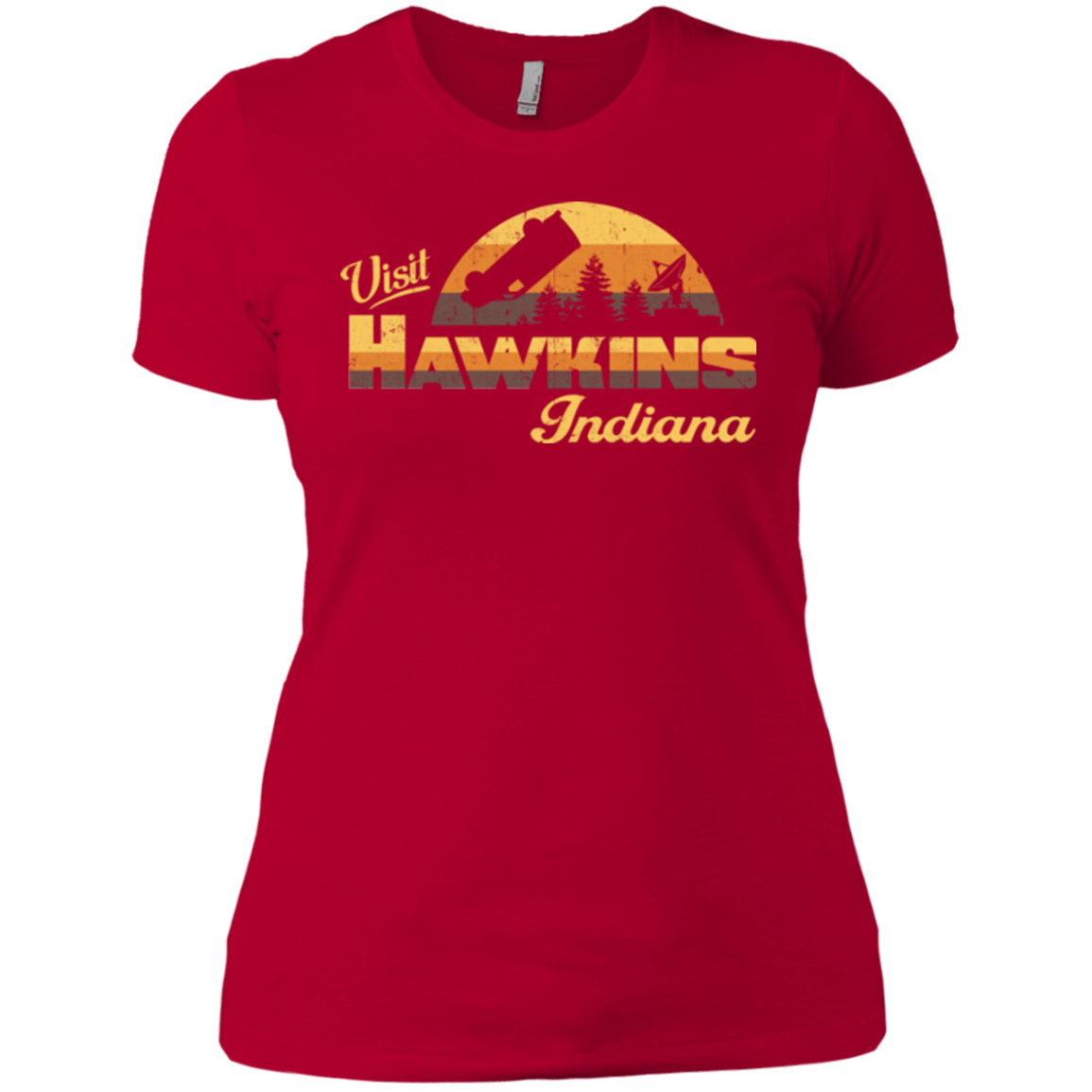 T-Shirts Red / X-Small Visit Hawkins Women's Premium T-Shirt