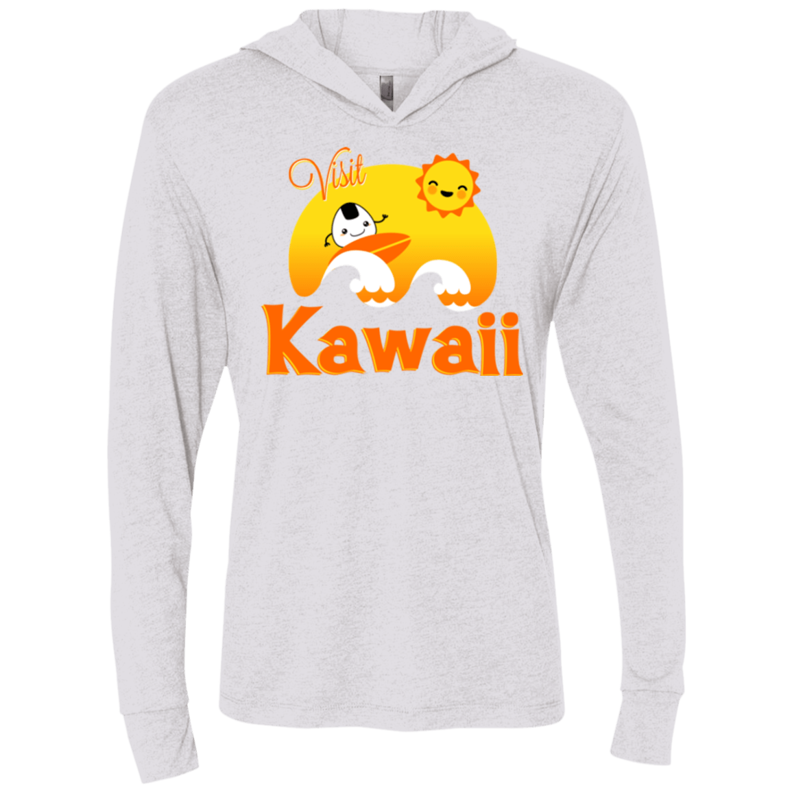 T-Shirts Heather White / X-Small Visit Kawaii Triblend Long Sleeve Hoodie Tee