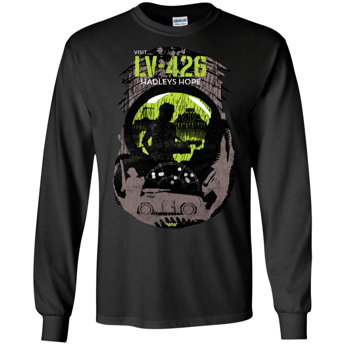 T-Shirts Black / S Visit LV-426 Men's Long Sleeve T-Shirt