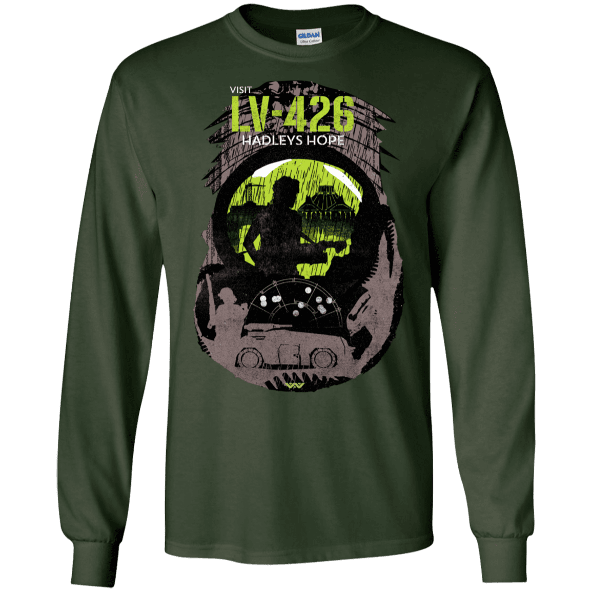 T-Shirts Forest Green / S Visit LV-426 Men's Long Sleeve T-Shirt
