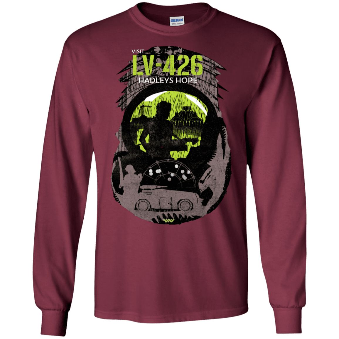 T-Shirts Maroon / S Visit LV-426 Men's Long Sleeve T-Shirt