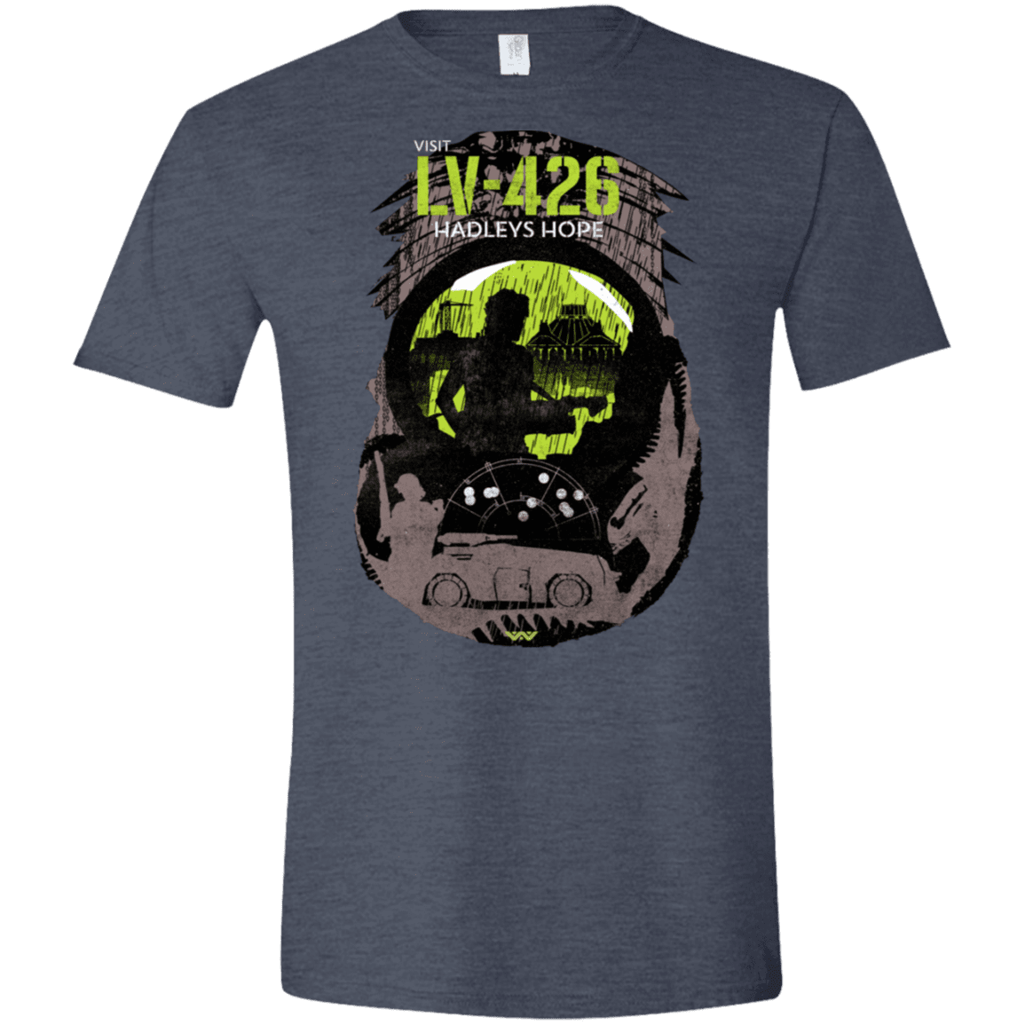 T-Shirts Heather Navy / S Visit LV-426 Men's Semi-Fitted Softstyle