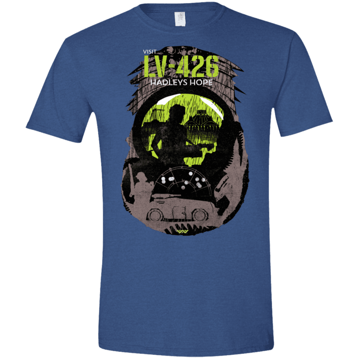 T-Shirts Heather Royal / X-Small Visit LV-426 Men's Semi-Fitted Softstyle