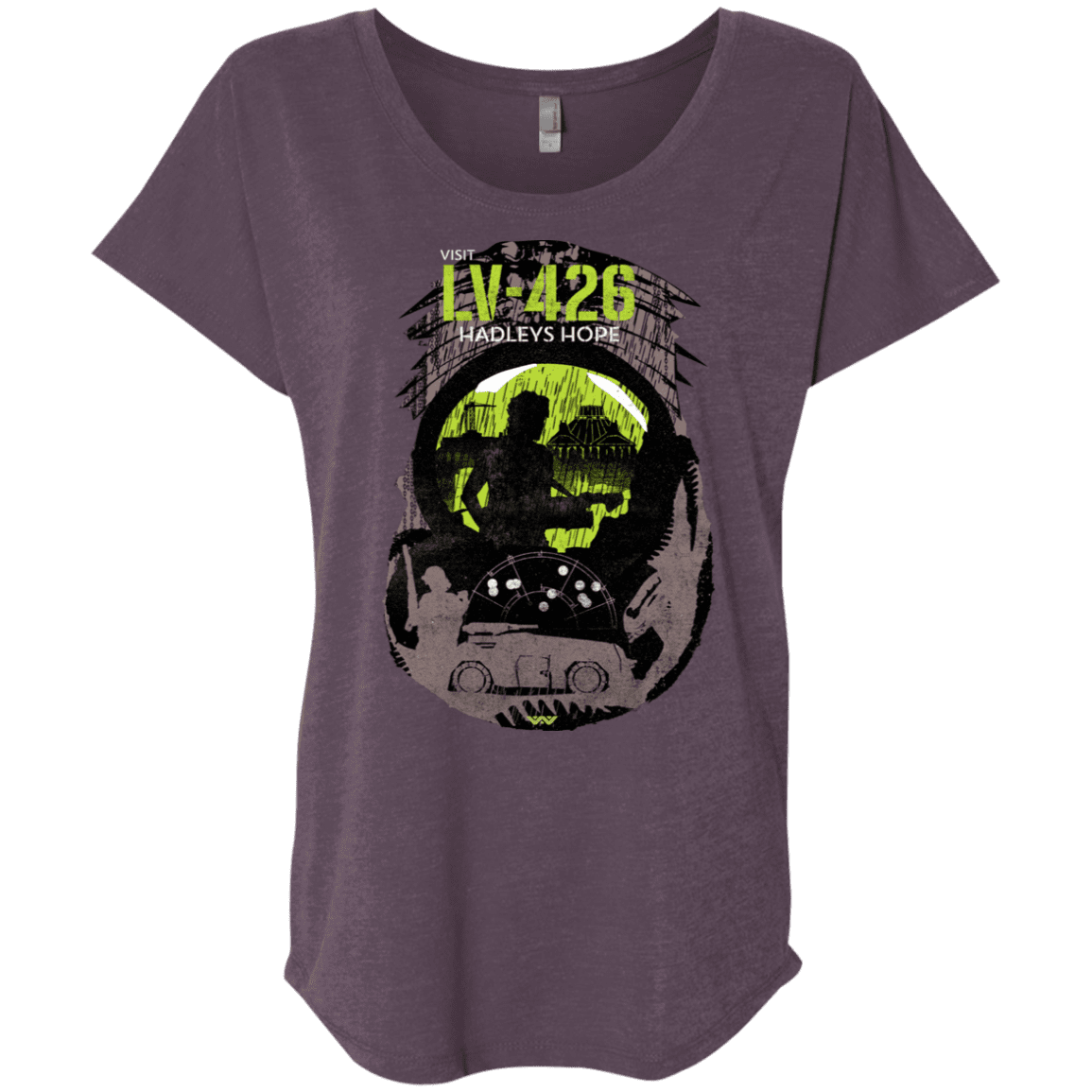 T-Shirts Vintage Purple / X-Small Visit LV-426 Triblend Dolman Sleeve