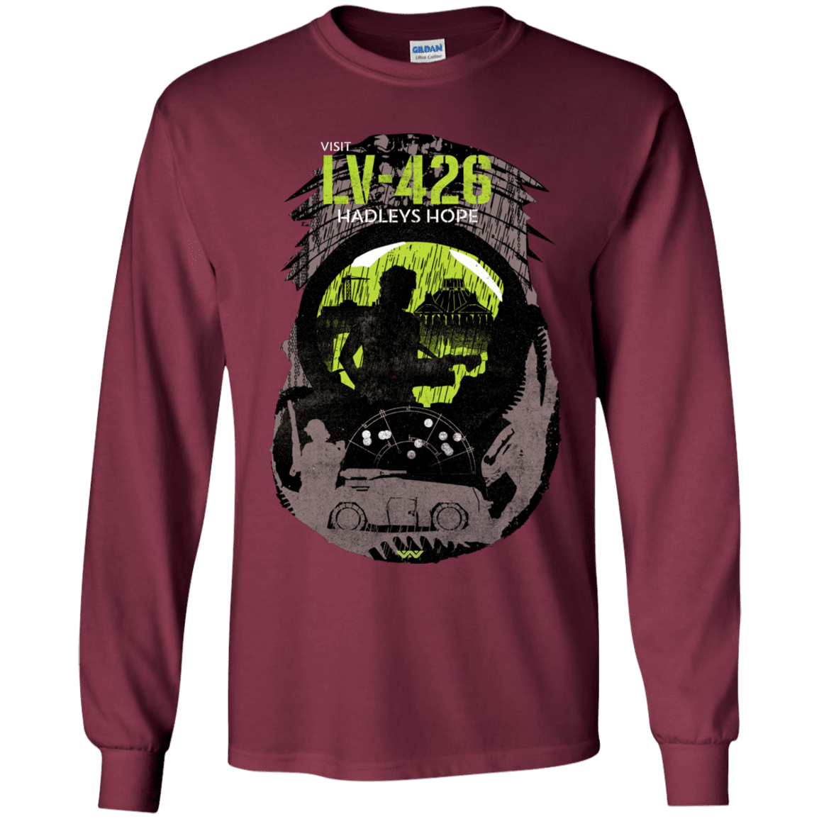 T-Shirts Maroon / YS Visit LV-426 Youth Long Sleeve T-Shirt