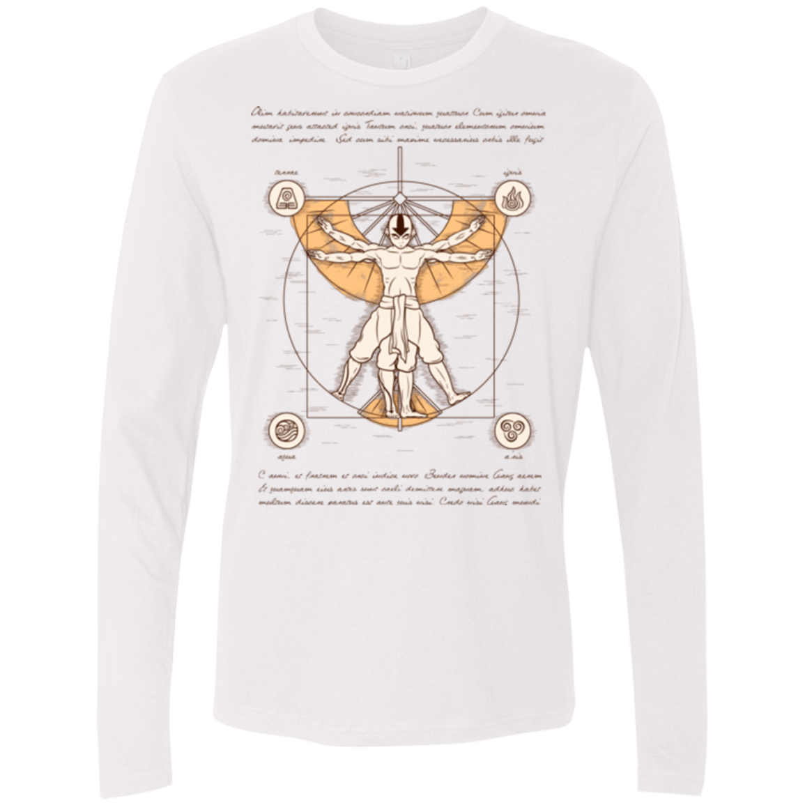 T-Shirts White / Small Vitruvian Aang (1) Men's Premium Long Sleeve
