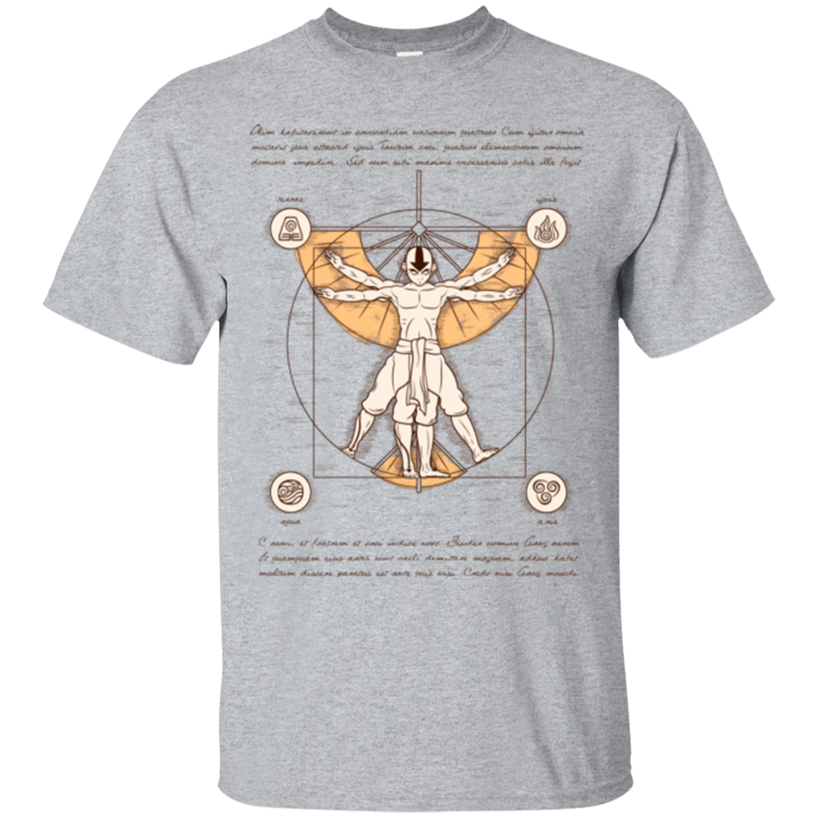 T-Shirts Sport Grey / Small Vitruvian Aang (1) T-Shirt